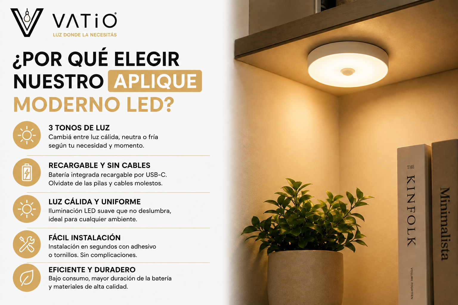 Aplique Moderno LED detalle